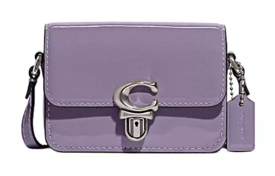 COACH Сумка-мессенджер Studio из коровьей кожи, мини, женская, фиолетовая