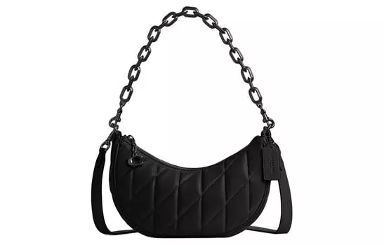 COACH Сумка Mira из кожи через плечо, сумка через плечо, женская, среднего размера, черная