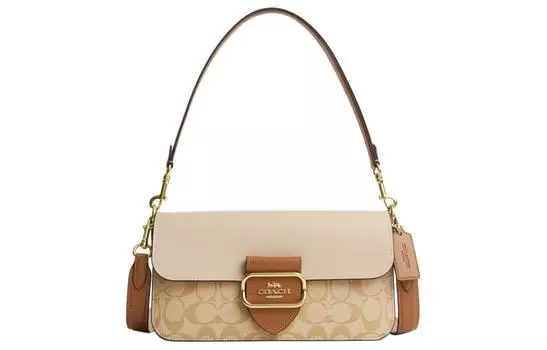 COACH Сумка Morgan Canvas, сумка через плечо, большого размера, женская, светло-хаки