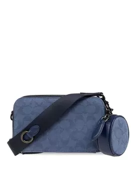 Coach сумка на плечо с логотипом и застежкой-молнией, синий