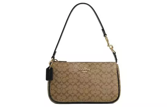 COACH Сумка Nolita из искусственной кожи на одно плечо, маленькая, женская, цвета хаки и черный