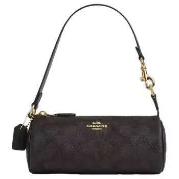 COACH Сумка Nolita PVC с кожей, маленькая женская, темно-коричневая