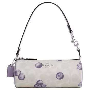 COACH Сумка Nolita Signature из холста на одно плечо, небольшого размера, женская, серебристые, меловые и светло-фиолетовые