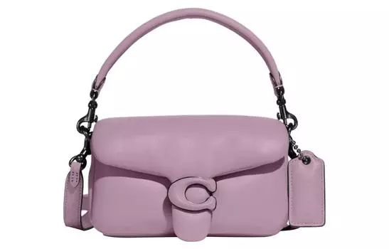COACH Сумка-облако из полосатой кожи, сумка-подушка, сумка через плечо, сумка через плечо, женская светло-фиолетовая сумка
