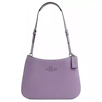 COACH Сумка Penelope из гладкой кожи, через плечо, женская, среднего размера, серебристого и светло-фиолетового цвета