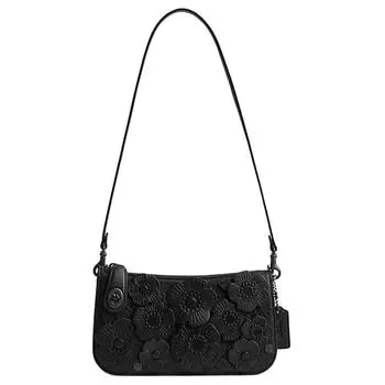 COACH Сумка Penn Cow из коровьей кожи, сумка на плечо Trumpets, женская, черная