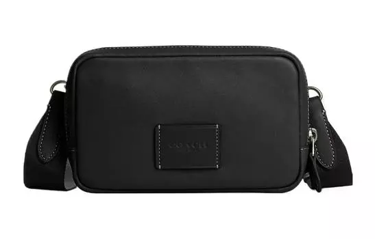 COACH Сумка-переноска из телячьей кожи для фотоаппарата, сумка через плечо, маленькая женская, бронзового и черного цвета