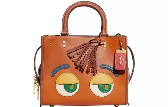 COACH Сумка Rogue из коровьей кожи на одно плечо, среднего размера, женская, коричневого цвета