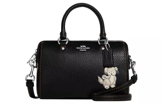 COACH Сумка Rowan Refined из зернистой коровьей кожи, мини-сумка через плечо, женская, черная