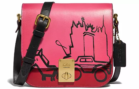COACH Сумка-седло Hutton Leather Crossbody, женская, розовая