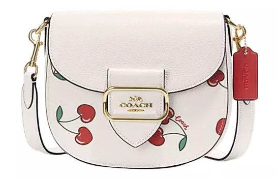 COACH Сумка-седло из коровьей кожи Моргана, сумка через плечо, маленькая, женская, белого цвета