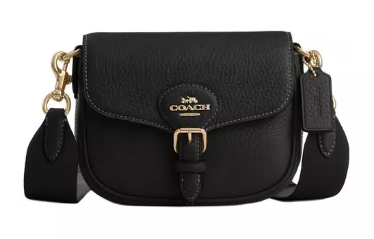 COACH Сумка-седло из коровьей кожи, сумка через плечо, маленькая, женская, черная