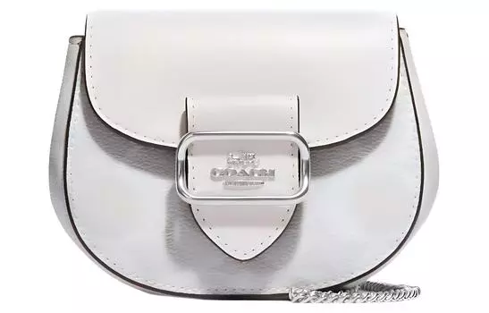 COACH Сумка-седло Morgan Canvas с кожей, сумка через плечо, женская, белая