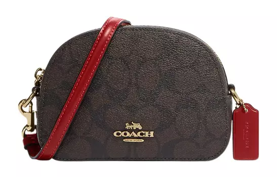 COACH Сумка Serena Signature из холста с покрытием и гладкой кожи, через плечо, женская, бежевого цвета