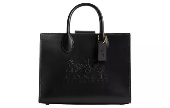 COACH Сумка-шоппер Ace из телячьей кожи, сумка-шоппер, сумка через плечо, женская сумка среднего размера, черная