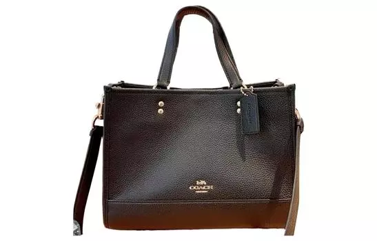 COACH Сумка-шоппер Dempsey Leather Tote Bag, сумка для покупок, дамская сумочка, сумка через плечо, большая женская черная сумка