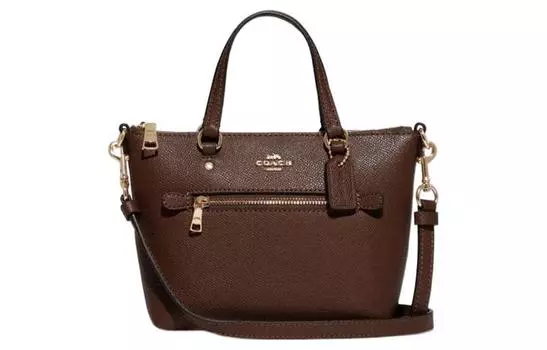 COACH Сумка-шоппер Gallery Leather, сумка-шоппер, сумка через плечо, маленькая женская, темно-коричневого цвета