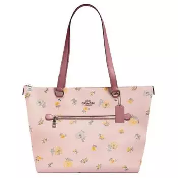 COACH Сумка-шоппер Gallery Leather, женская, розовая, через плечо