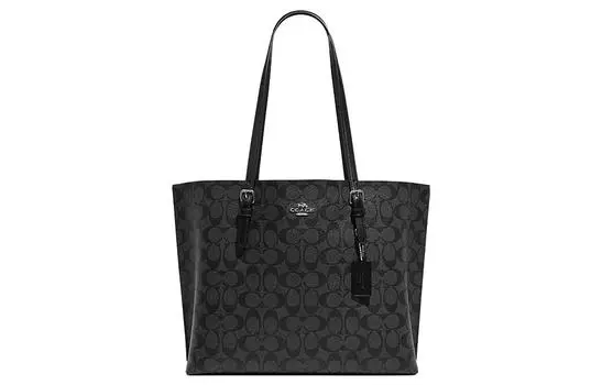 COACH Сумка-шоппер из искусственной кожи Mollie, сумка-шоппер, сумка на плечо, женская сумка-туба, черная