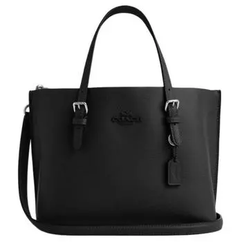COACH Сумка-шоппер из коровьего спилка Mollie, сумка-шоппер, сумка через плечо, женская сумка среднего размера, черная