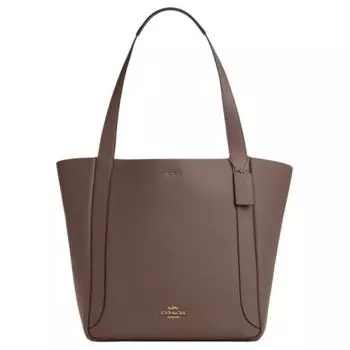 COACH Сумка-шоппер из коровьей кожи, женская, большого размера, темно-коричневого цвета