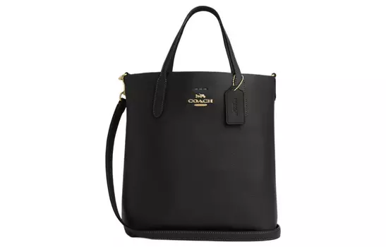 COACH Сумка-шоппер из коровьей кожи Thea, сумка-шоппер, сумка через плечо, женская сумка среднего размера, черная