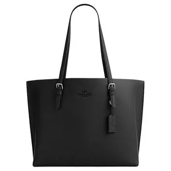 COACH Сумка-шоппер из коровьей кожи Mollie, сумка для покупок, сумка на плечо, большая женская черная сумка