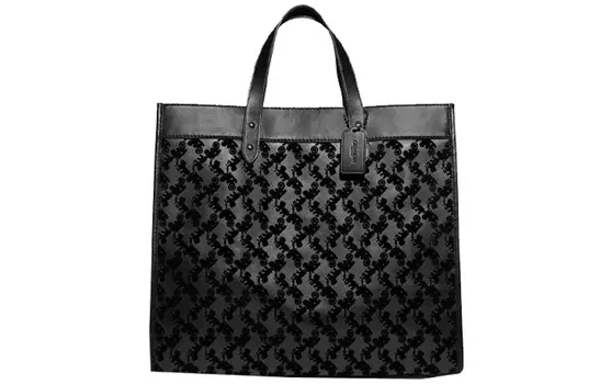 COACH Сумка-шоппер из кожи и замши, мужская, черно-желтая, из холста