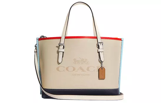 COACH Сумка-шоппер из кожи Mollie, сумка-шоппер, сумка через плечо, сумка через плечо, женская сумка среднего размера, белая
