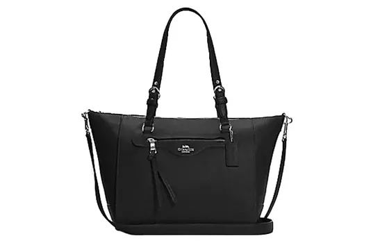 COACH Сумка-шоппер из кожи, сумка-тоут, сумка через плечо, сумка через плечо, большого размера, женская, черного цвета