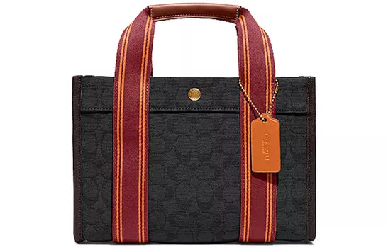 COACH Сумка-шоппер из ткани Spin, сумка-шоппер, сумка через плечо, сумка через плечо, большого размера, женская, черного цвета