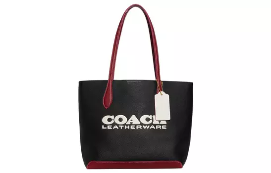 COACH Сумка-шоппер Kia из шагреневой кожи, женская, черная