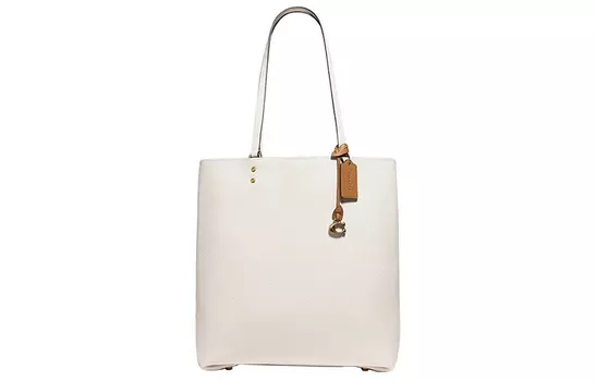 COACH Сумка-шоппер Plaza Leather, женская, белая, через плечо