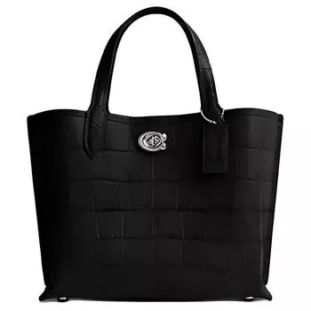 COACH Сумка-шоппер Willow Leather, женская, черного цвета, среднего размера