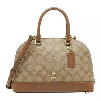COACH Сумка Sierra Leather Dome Bag, сумка-мессенджер, сумка через плечо, обычная женская коричневая