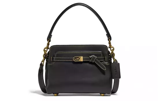 COACH Сумка Tate из кожи, через плечо, обычная женская, черная