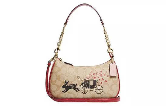 COACH Сумка Teri Cow из коровьей кожи, женская, цвет хаки