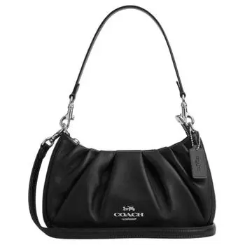 COACH Сумка Teri Cow Leather, через плечо, женская, среднего размера, черного цвета