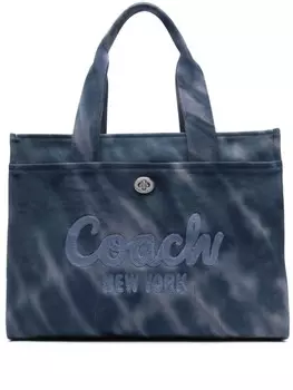 Coach сумка-тоут Cargo 40 с принтом тай-дай, синий