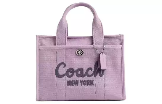 COACH Сумка-тоут Cargo Canvas, сумка для покупок, сумка на плечо, сумка через плечо, дамская сумка среднего размера, унисекс, светло-фиолетовая