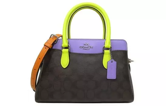 COACH Сумка-тоут Darcie из ПВХ Lady Dior, сумка-тоут Trumpets, женская, коричневая с ирисами