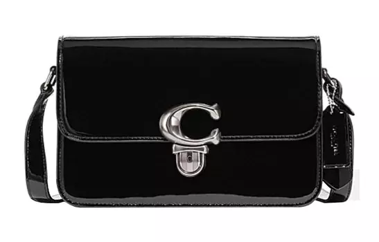 COACH Сумка-тоут из коровьей кожи, маленькая квадратная, через плечо, женская, черная