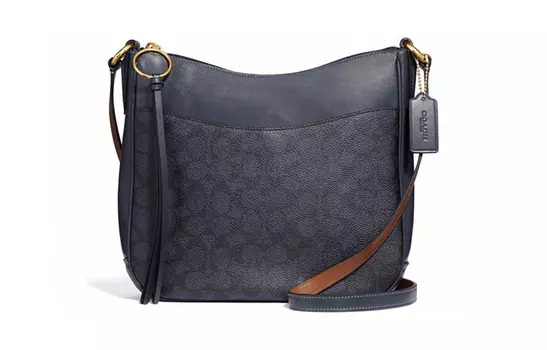 COACH Сумка-тоут из кожи и холста, через плечо, большого размера, женская, черная