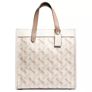 COACH Сумка-тоут из парусины с кожаной сумкой, сумка для покупок, переносная сумка через плечо, сумка-туба женская белая