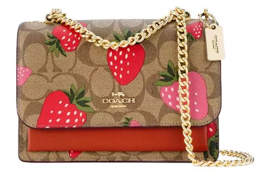 COACH Сумка-тоут Klare из кожи, через плечо, маленькая, женская, коричневого цвета