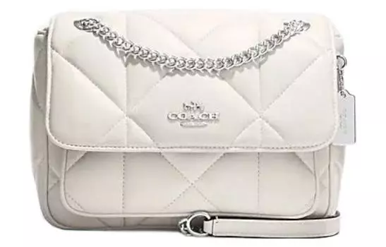 COACH Сумка-тоут Klare из овчины и коровьей кожи, через плечо, среднего размера, женская, белого цвета