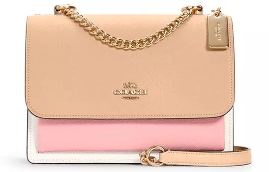 COACH Сумка-тоут Klare Leather, сумка через плечо, сумка-мессенджер Trumpets, женская, светло-хаки, розовый, белый