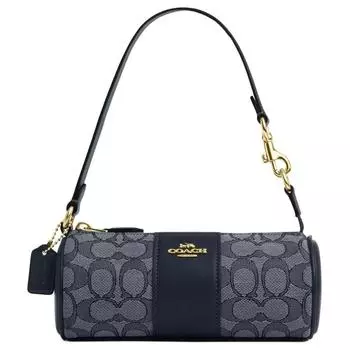 COACH Сумка-тоут Nolita из жаккарда с гладкой кожей, женская, темно-синяя, темно-синяя
