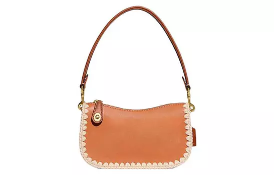 COACH Сумка-тоут Swinger из коровьей кожи, женская, оранжевая