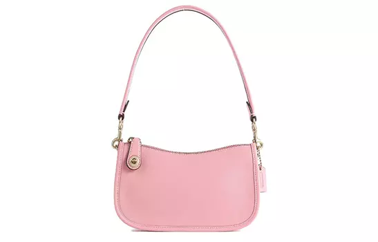 COACH Сумка-тоут Swinger из высококачественной коровьей кожи, женская, розового цвета, небольшого размера